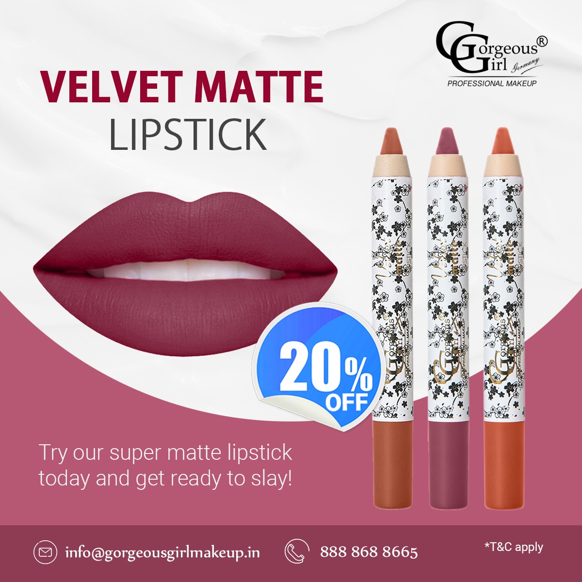 GG_Cosmetics's tweet photo. Get ready to rock the perfect pout with our super matte lipstick! Whether you're heading to a fancy event or just want to add a touch of glam to your everyday look, our long-lasting formula has got you covered. 
Purchase at https://t.co/p73sPoYeeO
Available in different shades https://t.co/AsiHro45ah