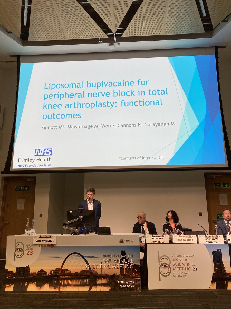 Karincannons's tweet image. ⁦@FrimleyAnaes⁩ ⁦@MadanNarayanan⁩ excellent presentation by Matt at #BPSASM2023 ⁦@BritishPainSoc⁩