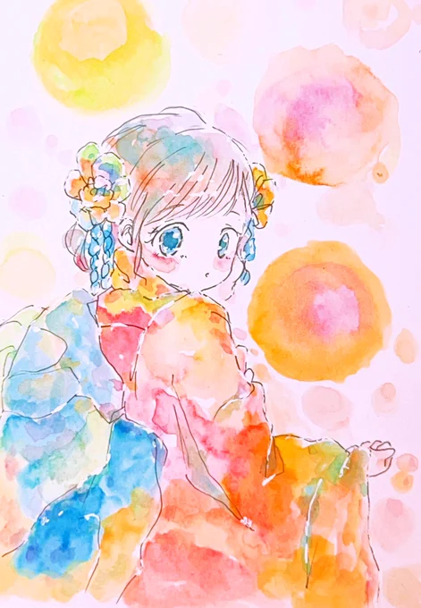 幸せをお裾分け #イラスト #透明水彩 #アナログ絵 #illustration