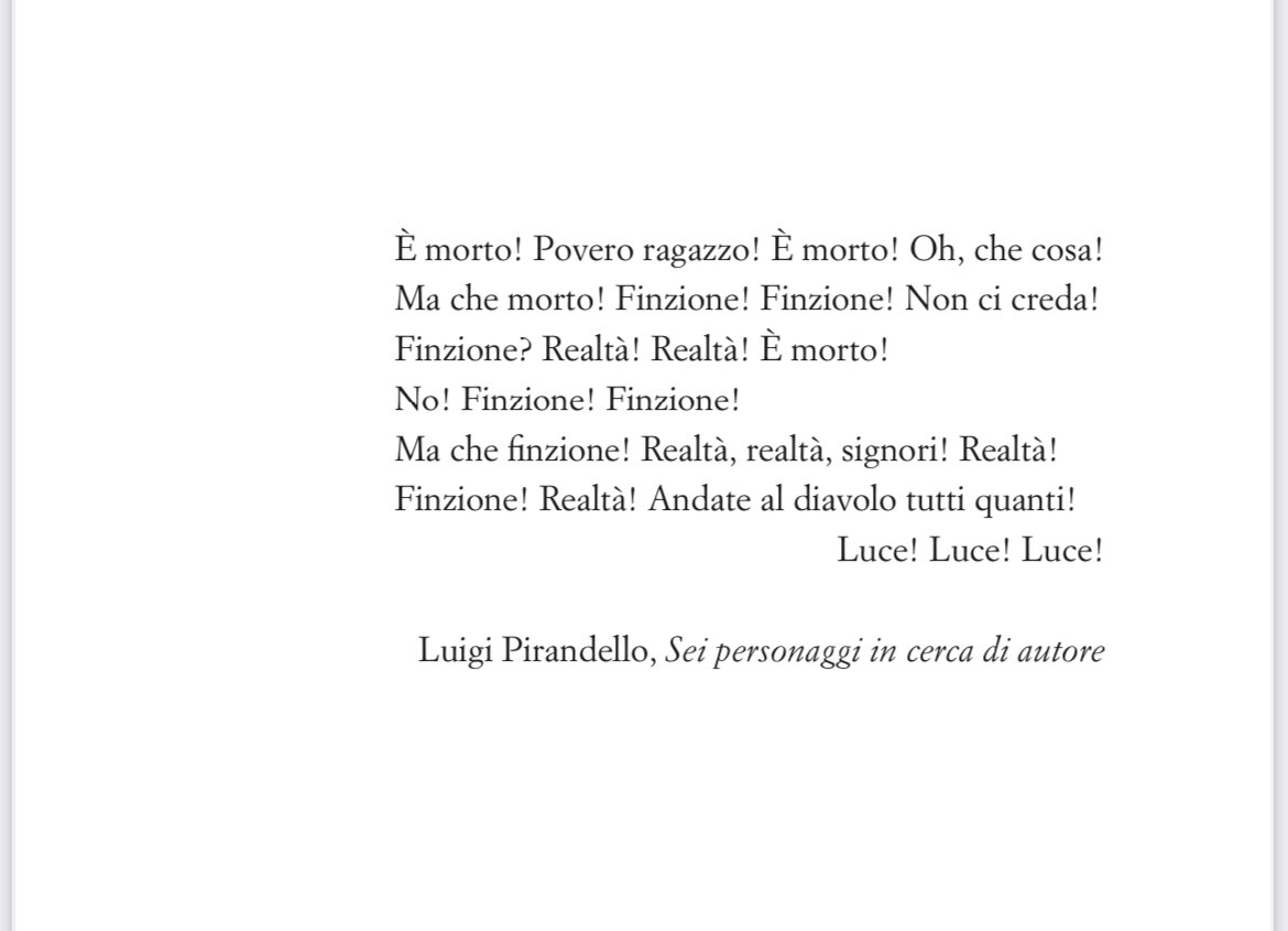 In questa epigrafe pirandelliana - che ho voluto in apertura del libro - ci sono molto elementi de “Il segreto del tenente Giardina”, il mio nuovo romanzo @RizzoliLibri in uscita martedì prossimo.