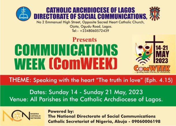 Lag_archdiocese's tweet photo. Communications week https://t.co/wPlNS1nWpb