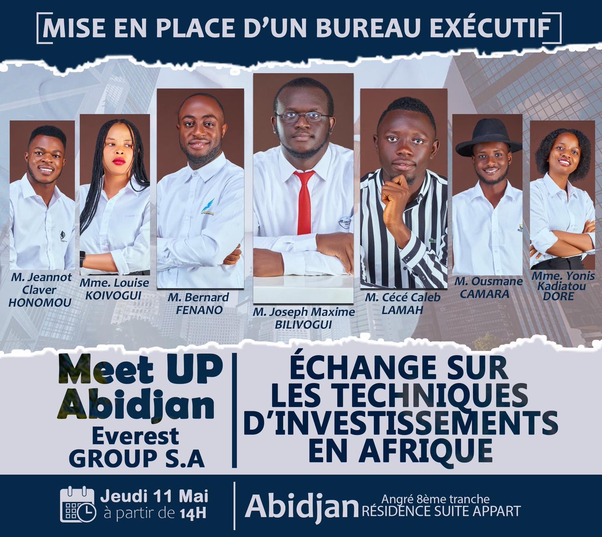 MrBillyJM's tweet photo. Aujourd’hui à partir de 14h aura lieu la meet Up Everest GROUP S.A axée sur deux volets :La mise en place d’un bureau exécutif et une masterclass sur les investissements. L’ensemble des Directeurs de filiales interviendront chacun sur leurs domaines d’activités.
Everest Group S.A https://t.co/6OfqW6kPWJ