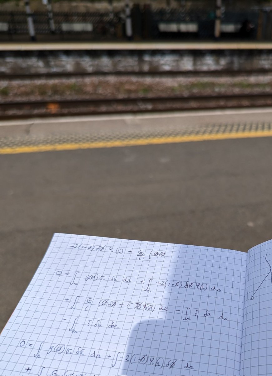 Doing maths at the train station feels like a very PhD student move
