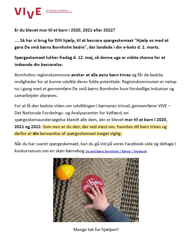 Ej <a href="/VIVEviden/">VIVEviden</a>. Den går altså ikke!

Gammeldags tankegang. Vi kan ikke antage, at mor ved mest om børns trivsel.

Den fejl må ikke ske igen.