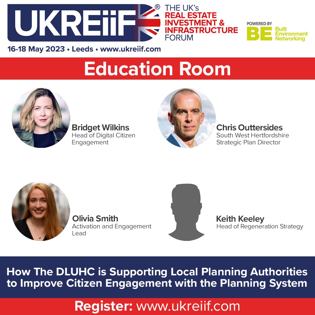 DigiPlanningGov's tweet photo. We're excited to announce that we will be attending @UKREiiF in Leeds next week alongside LPA partners. 

Our session explores the art of the possible for Digital Citizen Engagement in planning using #PropTech 

📍 Education room 
⏲️16th May 1-1.30pm 

https://t.co/jExdLnM3YF https://t.co/Krz6s6KYf2