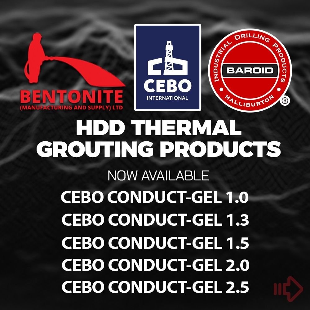 BentoniteL's tweet photo. We are happy to announce CEBO HDD Thermal Grouting Conduct-Gel can now be ordered through your authorised CEBO/Baroid dealer - Bentonite Manufacturing Supply. #sales #manufacturing  #power #bentonite https://t.co/J9ui5drBOX