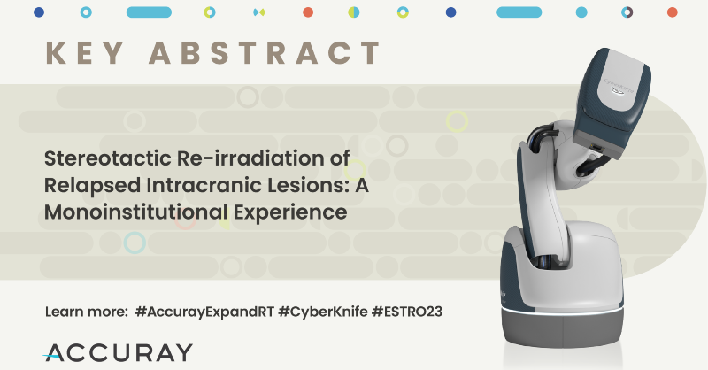 Accuray's tweet photo. Want to learn more about intracranial cases treated with #CyberKnife? Read those 3 #ESTRO23 abstracts
1️⃣By @MiriamTorrisi et al @SanRaffaeleMI
2️⃣By @CChissotti et al
3️⃣By Sofia Ramos et al 
#btsm #AccurayExpandRT