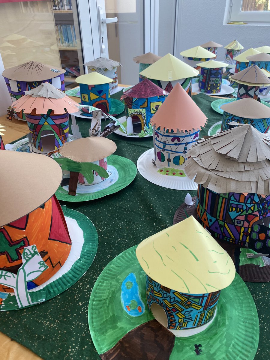 Beautiful designs from #StJuliansY4 students when they created these Ndebele houses as part of their Africa topic #TheJoyOfLearning