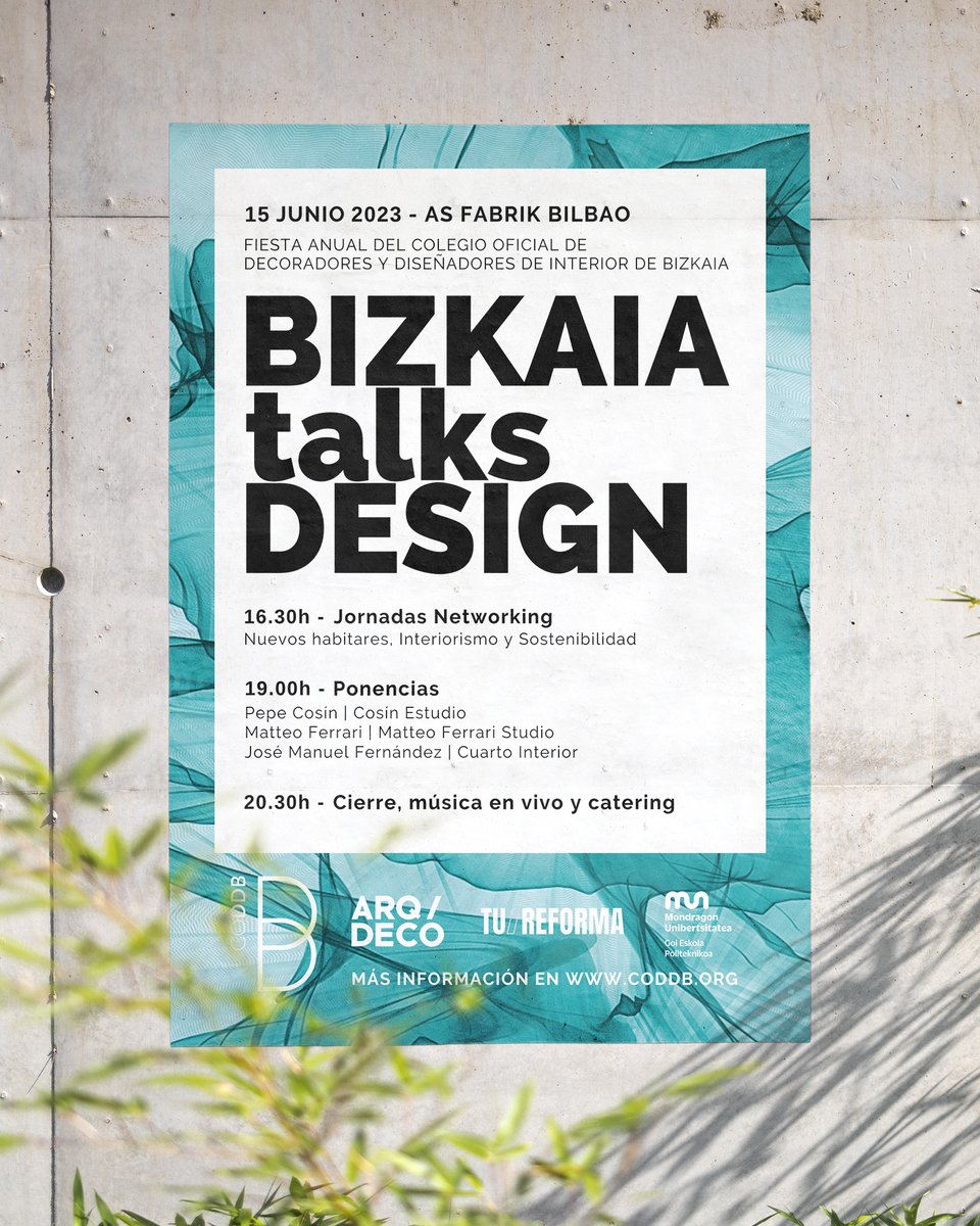 FIESTA ANUAL CODDB✨
📆Anota el 15 DE JUNIO en tu agenda.
En #Bizkaia podemos presumir de #diseño, ¡y vamos a celebrarlo juntos!
"BIZKAIA talks DESIGN", la Fiesta Anual del #CODDB, tendrá lugar el jueves 15 de junio en AS FABRIK BILBAO.
Más información bit.ly/BizkaiaTalksDe…