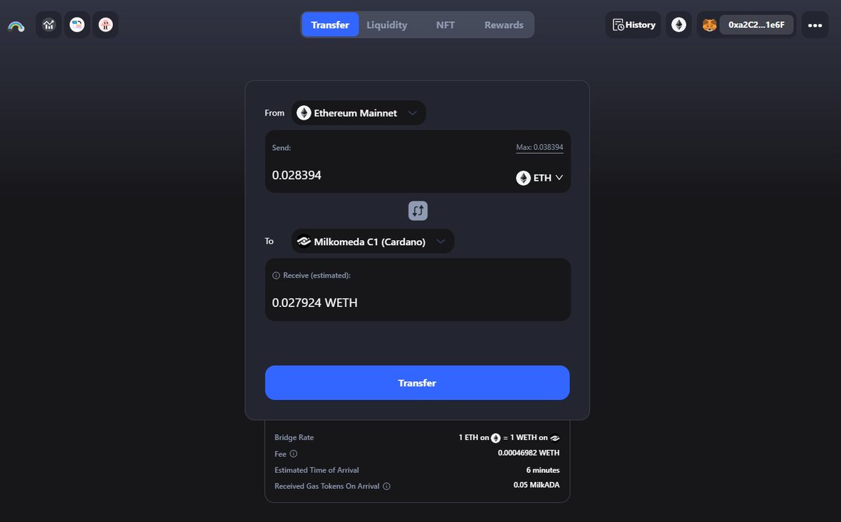 elraulito's tweet photo. I had some $ETH on an old metamask and wanted to convert them to $ADA without using any CEX

Thanks god @Milkomeda_com is a thing, here what I did 🧵

1/6 https://t.co/UzEjmIxQdM