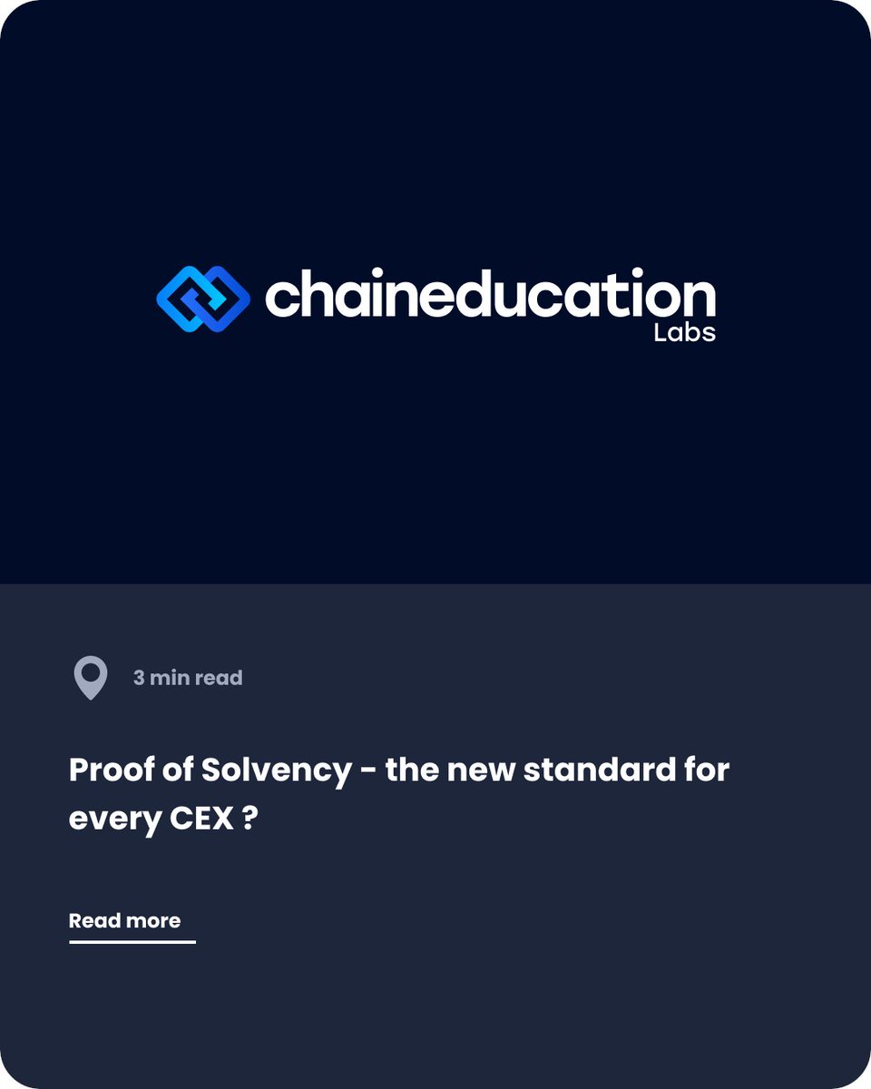 chaineducation's tweet photo. Discover the power of proving solvency. In light of recent banking collaborations, it's important to understand how cryptocurrency exchanges can prove their financial stability. Dive into our article to gain valuable insights.

#ProofOfSolvency #Cryptocurrency #Transparency https://t.co/2MjznStQb6
