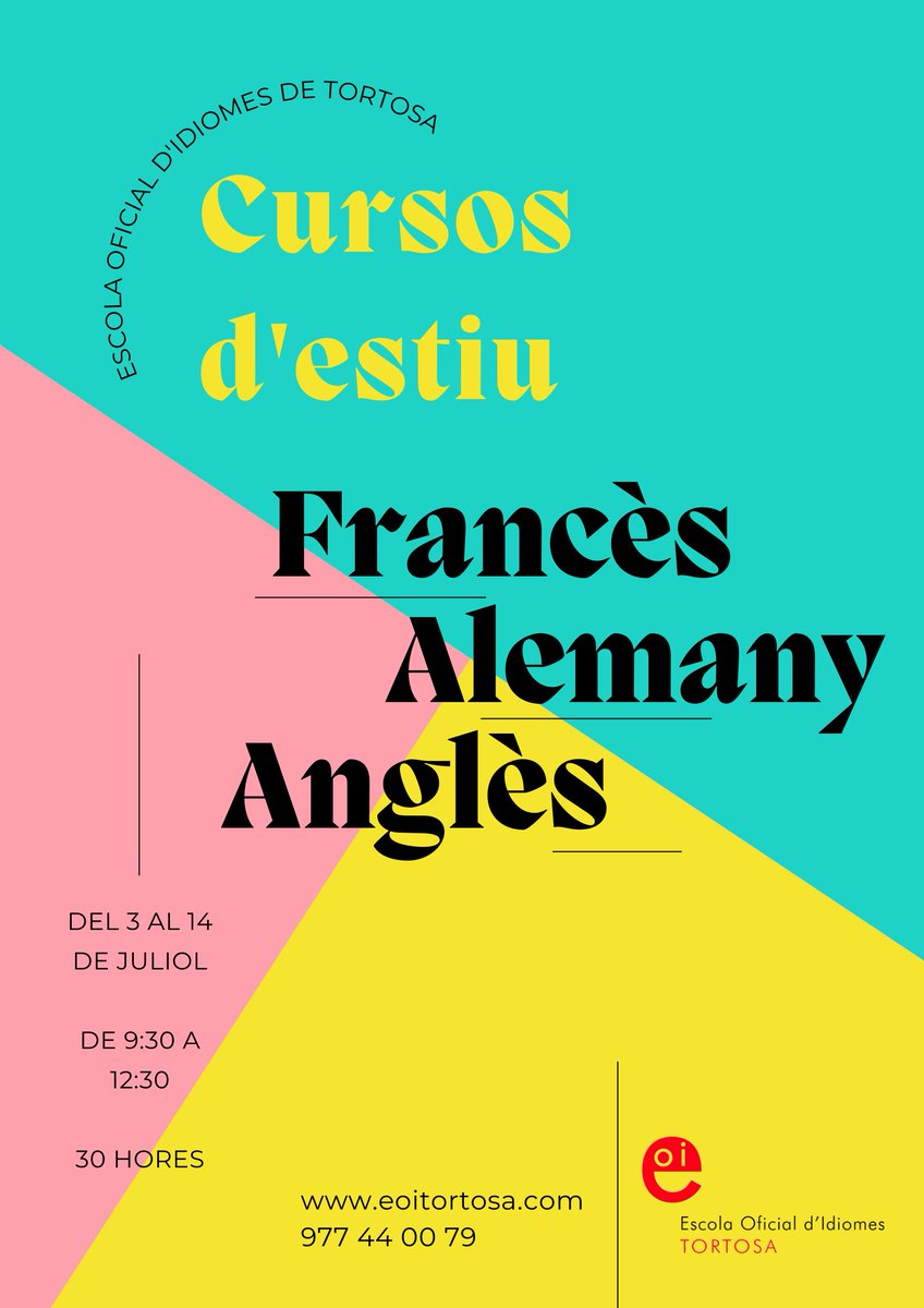 Cursos d'estiu! Més info al nostre web, eoitortosa.com