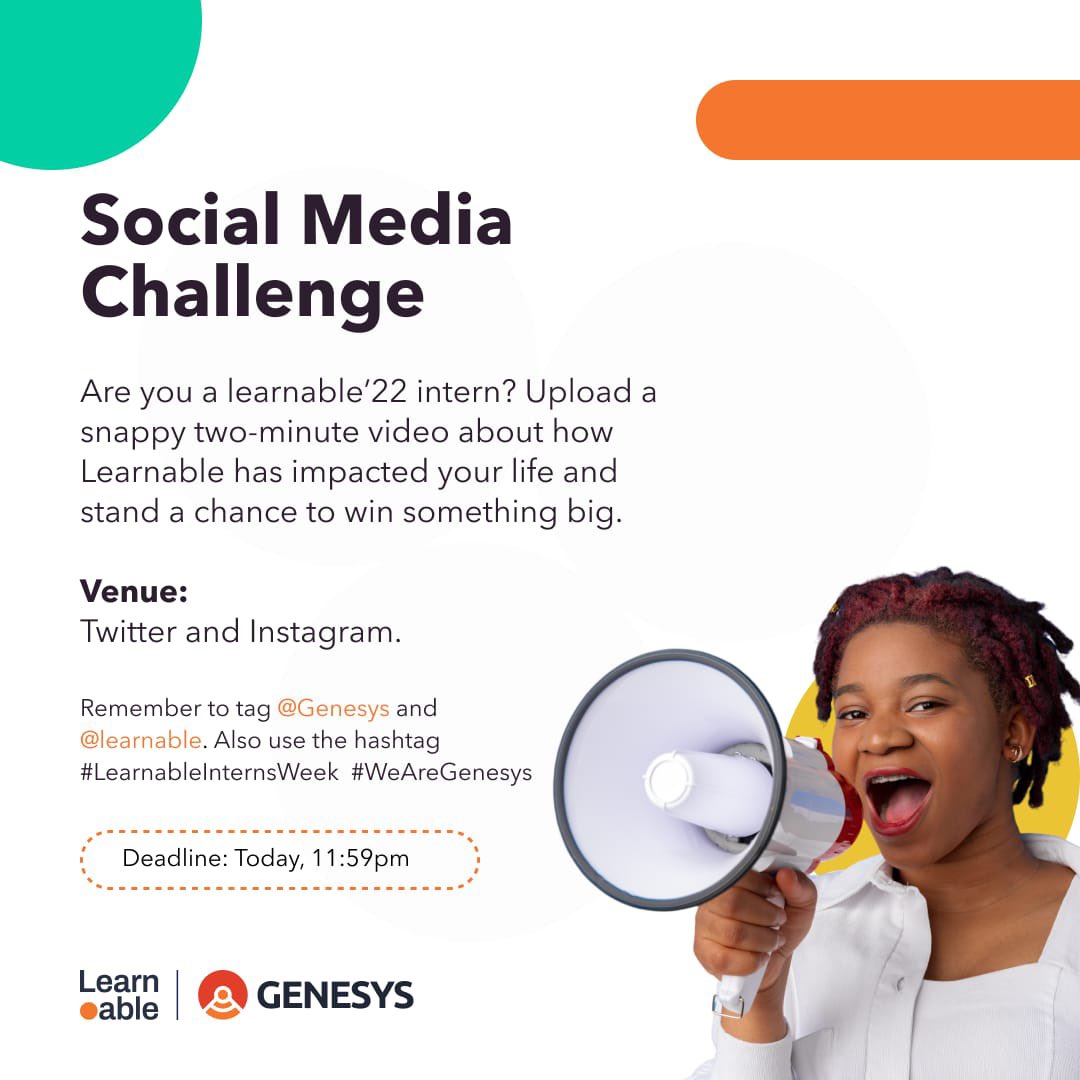 _Verike's tweet image. Hey Genies😌, are you up for this?🔥🔥

#LearnableInternsWeek 
#WeAreGenesys