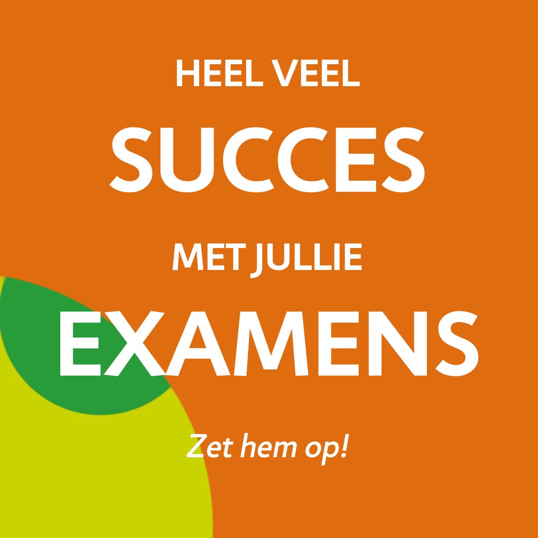 Vandaag starten de schriftelijke eindexamens! 
We wensen al onze examenkandidaten heel veel succes!! 🍀🍀🍀

#zakkendoenwealleenindeclub