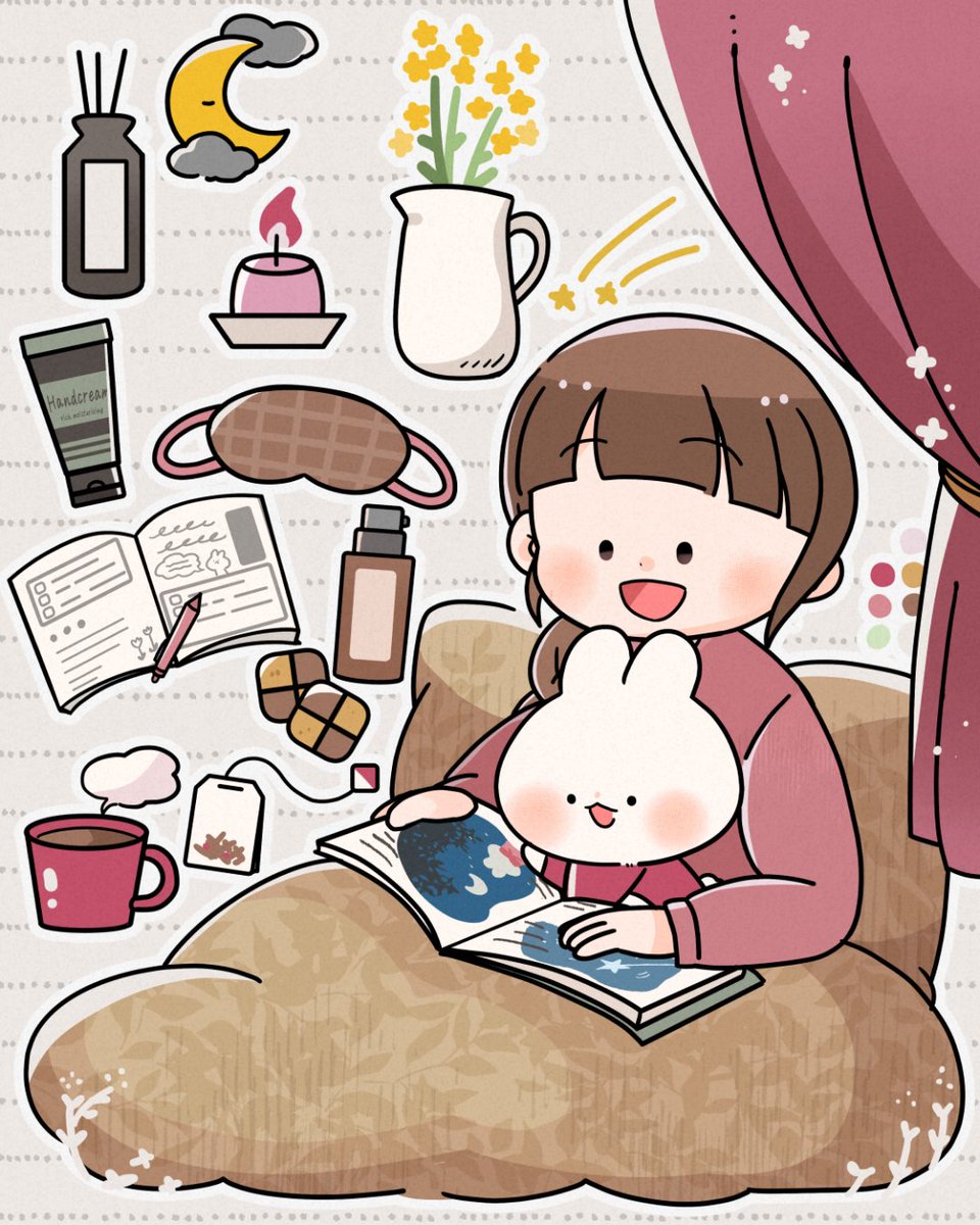 night routine☾*.+ﾟ
#Illustration #ゆるいイラスト https://t.co/9uiRLyKZbb