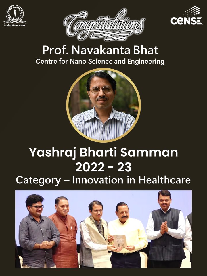 Congratulations to Prof. Navakanta Bhat, @CeNSEatIISc, @iiscbangalore on receiving the Yashraj Bharti Sanman award under the category of ' Innovation in Healthcare' for the year 2022-23.
youtube.com/watch?v=3MjlY0… yashrajbhartisamman.org
@PathShodh Dr Vinay Kumar