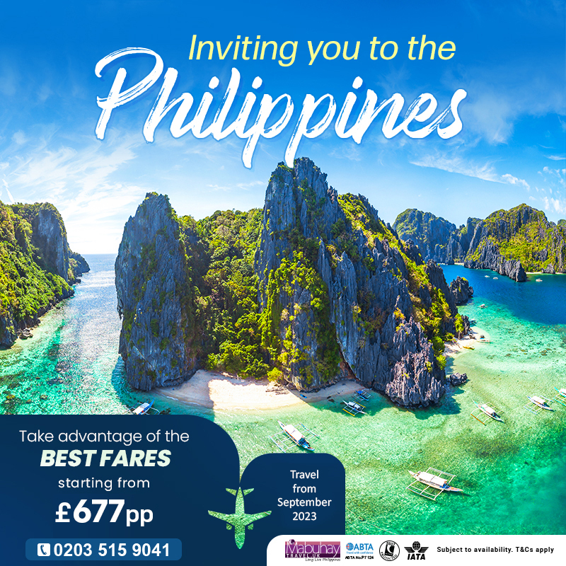 mabuhay_travel's tweet photo. The perfect time to travel? It's now! Get to the #Philippines with fares like never before. 🇵🇭 Book it up right away. ✈️
📞 Call us to book now - 0203 515 9041
#travel #flights #cheapflights #flightstothephilippines #Manila #Clark #Cebu #Davao #budgettravel #flybackhome