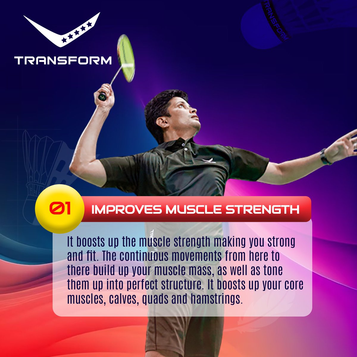 TransformBaddy's tweet photo. Are you looking for the best equipment to take your game to the next level??
Look no further than our top-of-the-line badminton brand- Transform! 
From rackets to shuttlecocks, we've got everything you need to dominate the court and become a badminton champion. https://t.co/FSCBNloHR0