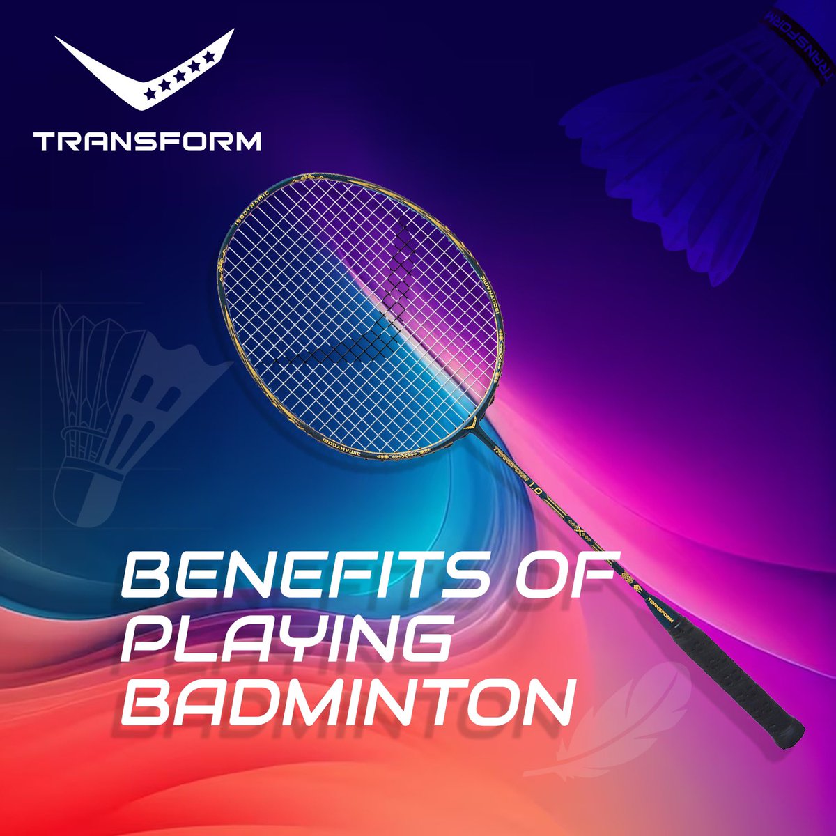TransformBaddy's tweet photo. Are you looking for the best equipment to take your game to the next level??
Look no further than our top-of-the-line badminton brand- Transform! 
From rackets to shuttlecocks, we've got everything you need to dominate the court and become a badminton champion. https://t.co/FSCBNloHR0