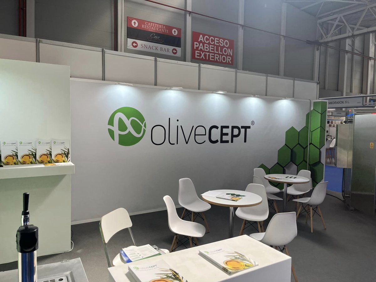 OptiCept's tweet photo. oliveCEPT BALDER on display @expolivaoficial ! We are looking forward to a great exhibition! 🫒 #oliveoil #olivecept #evoo #foodtech https://t.co/SXHqk1mke4