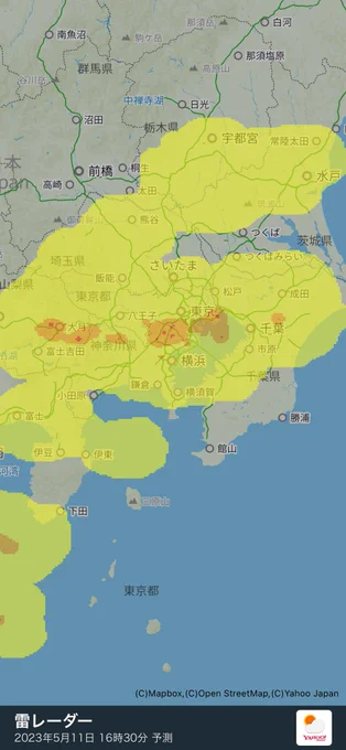 ギャーこりゃダメだ 結構近いぞ カミナリ通り過ぎるまで強制休憩タイムにします
