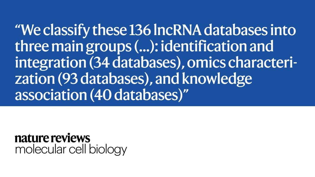 NatRevMCB's tweet image. In our latest commentary, @MaLina482422792 and @zhangzhangdata describe the range and purposes of the numerous lncRNA databases - detailed in a supplementary table!

👉🏼go.nature.com/3pBPjsM