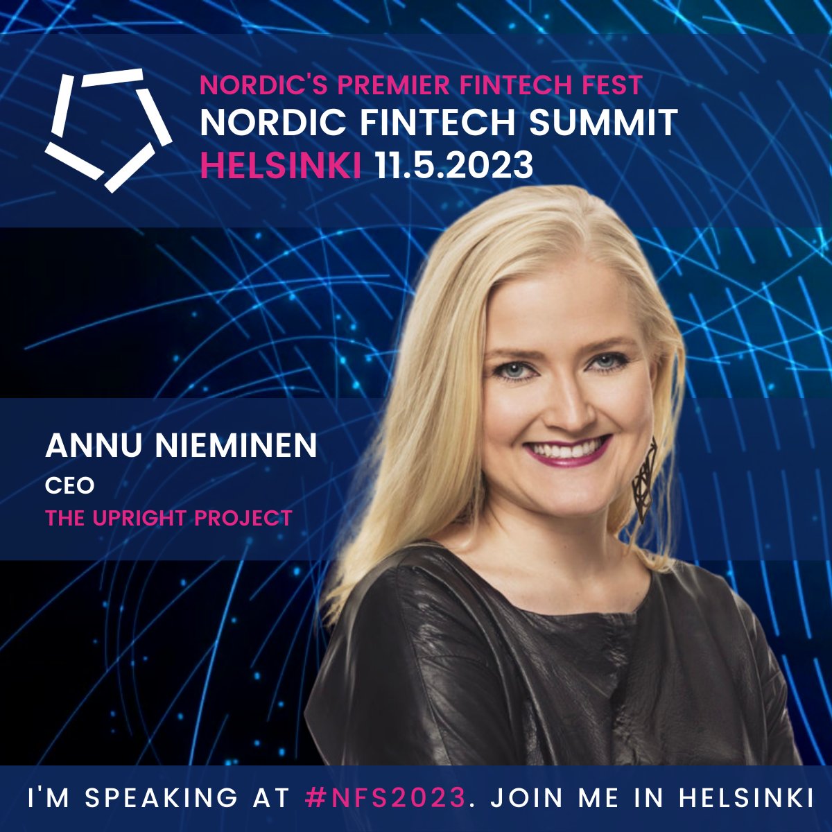 The Upright Project (@uprightproject) on Twitter photo Our Founder & CEO <a href="/annunieminen/">Annu Nieminen</a> takes the stage today at the Nordic Fintech Summit. Annu will share about #investing and #financing in the #ESG era
– and going beyond ESG regulation to achieve real impact. #nordicfintechsummit #nfs2023 Our Founder & CEO <a href="/annunieminen/">Annu Nieminen</a> takes the stage today at the Nordic Fintech Summit. Annu will share about #investing and #financing in the #ESG era
– and going beyond ESG regulation to achieve real impact. #nordicfintechsummit #nfs2023