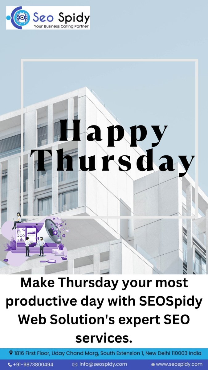 smoexpert's tweet photo. Happy Thursday, entrepreneurs! Get the website you deserve with #SEOSpidyWebSolution #happythursday #thursdaymotivation #thursdaythoughts #thankfulthursday #thursdayvibes #digitalmarketing #socialmedia #business #socialmediamarketing #webdesign https://t.co/upYaZ1cRCY