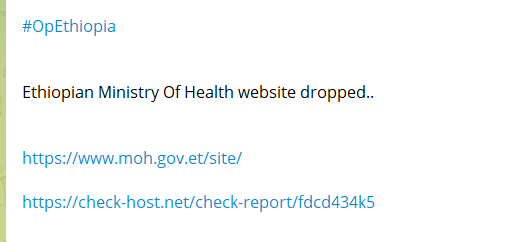 Ethiopia Ministry of Health Cyber Attack