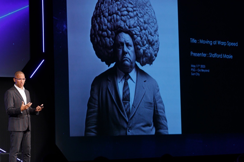 PSGfinservices's tweet photo. “Business should not underestimate the power of AI in the long run”. “ @staffordmasie, renowned tech investor and innovation alchemist, says that reimagining the relationship between humans and technology is the key for the “next economy”. https://t.co/ff30h8dK8L  #PSGConf2023 #business