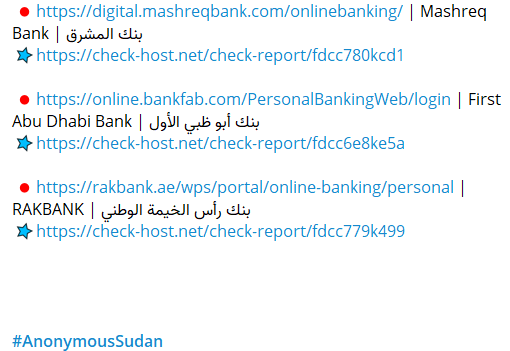 Anonymous Sudan attacks UAE banks