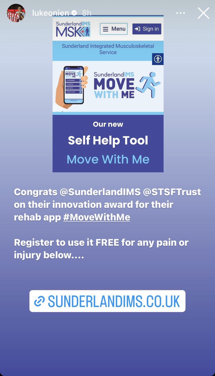 docglenrae's tweet photo. Thank you @LukeONien much appreciated. Good luck on Saturday 🔴⚪️  see @SunderlandIMS for link to free rehab tool https://t.co/LNXk5LjLEI