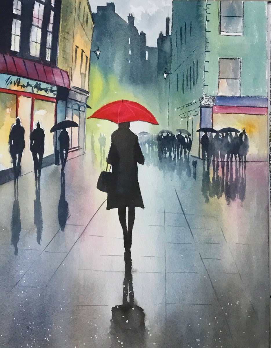 Watercolour of Temple bar, Dublin on a rainy day ....👌☺️🎨

#templebar #dublin #watercolor #watercolour #ireland #art