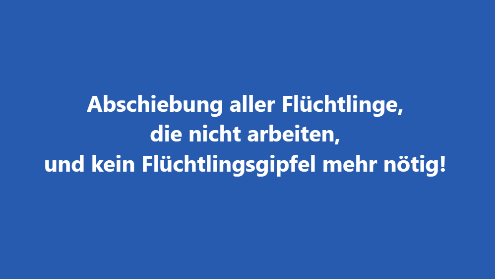 die beste Lösung statt #Migrationsgipfel: