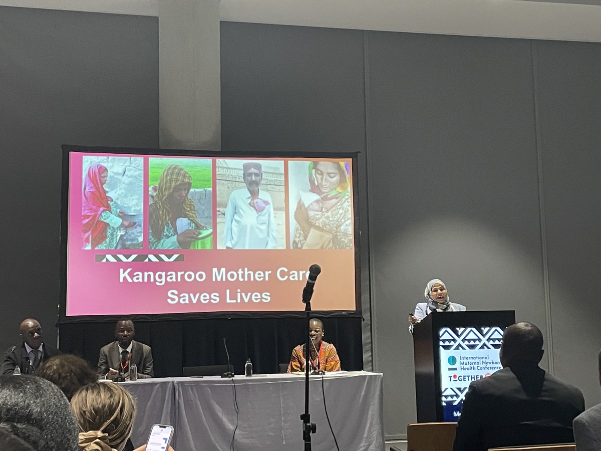 .⁦@AKUGlobal⁩ neonatologist Dr Shabina Ariff shares #KMC results from Pakistan—it’s not just for mothers anymore! #IMNHC2023