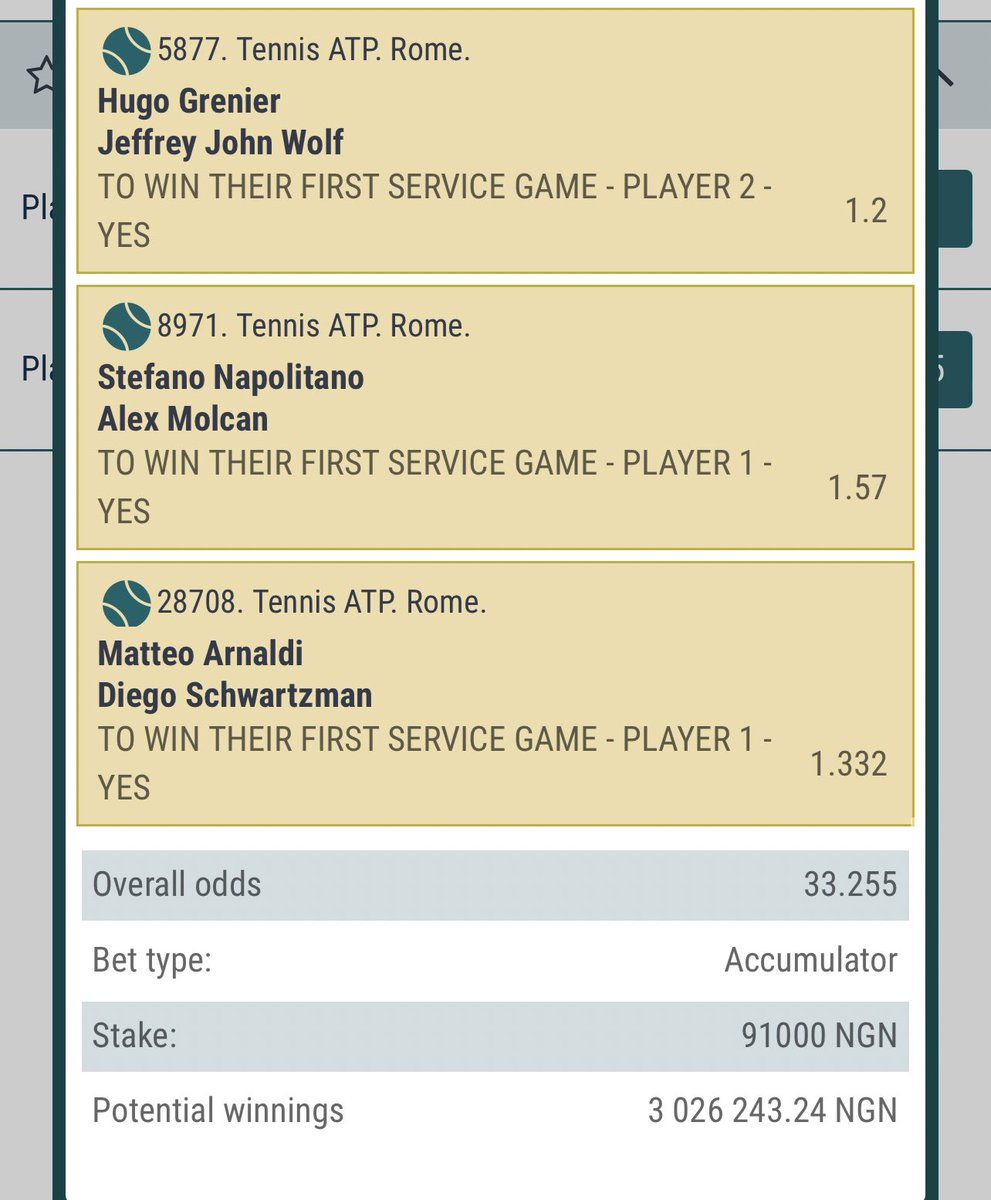 Mrbankstips's tweet photo. Tennis tips on 22BET 🎾

First serves 
33 odds EFQUR
103 odds Z8QUR 

108 odds 64SUR
5.1k odds 3JTUR

Don’t miss these 👆🏼

Not on 22bet ? Register right away 👇🏻👇🏻

🌎 https://t.co/ME6LZKjsvj

No promo code needed

You get 200% bonus on your first deposit💥 https://t.co/8VBu5J9IA9