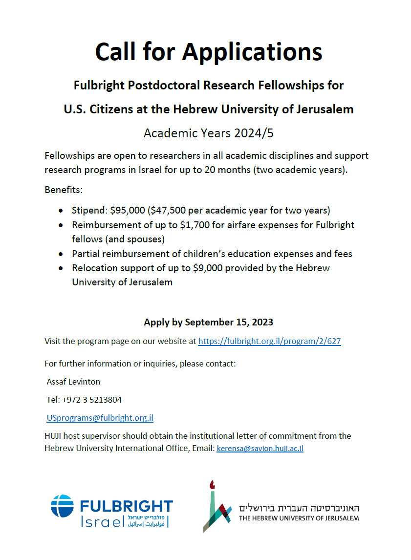 Are you a US citizen? Just finished your PhD? Are you interested in RNA biology and bacteria? Join us!
Check the Fulbright program for a fully funded  two-year Postdoc position. See more details at:  fulbright.org.il/program/2/627 
Reach out to me if you are interested to join my lab.