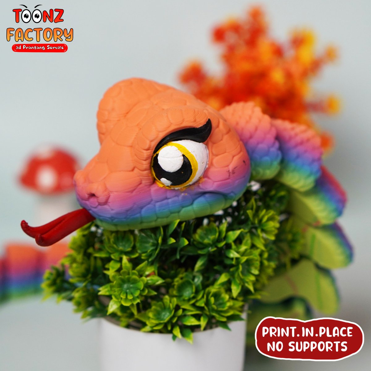 toonz_factory's tweet photo. Cute Flexi Snake 🐍🐍 is Now available on @Cults3D
50% OFF for First 24hrs
STL LINK - https://t.co/J6U0Yb18yR
#3Dprinting #3dprint #cults3d #flexi #snake #3dprinted #raptile https://t.co/4oxpjIXURf