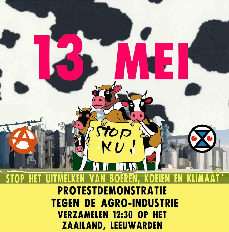 Ben jij ook helemaal klaar met de agrarische industrie, die een klimaatontwrichtend landbouwsysteem in stand houdt en verduurzaming opzettelijk vertraagt?

Kom dan zaterdag 13 mei naar #Leeuwarden en doe mee met de grote protestdemonstratie: extinctionrebellion.nl/events/13-mei-…