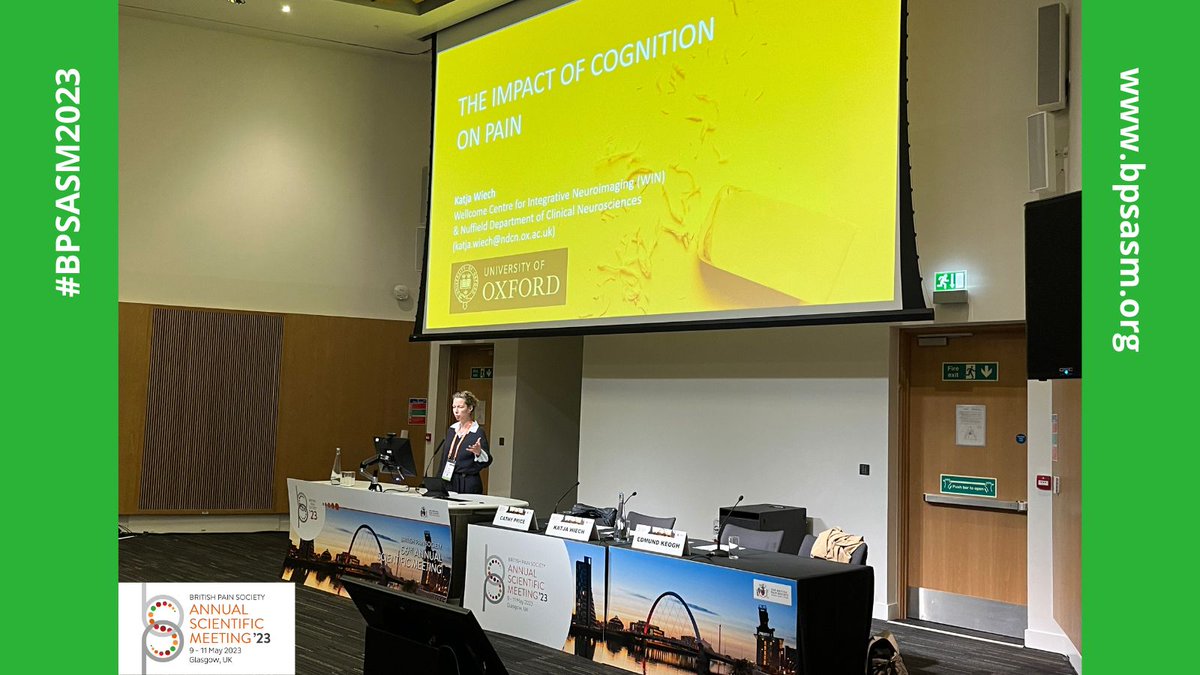 BritishPainSoc's tweet image. First Plenary Session of the last day of #BPSASM2023 by Katja Wiech and Edmund Keogh 📚