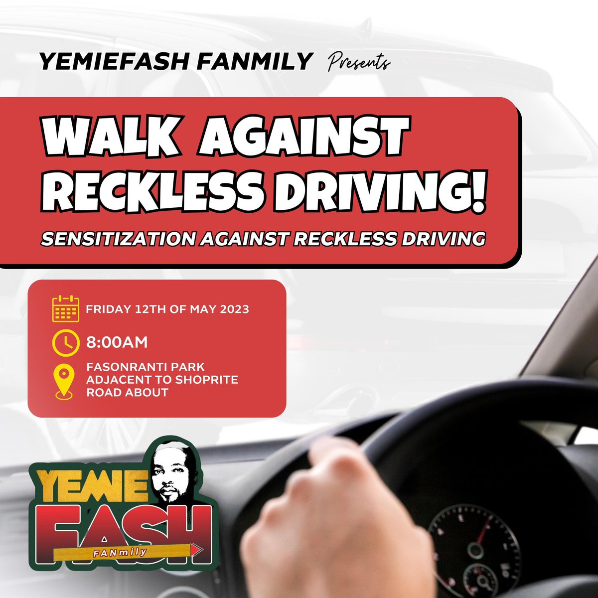 YemieFash's tweet photo. Join us tomorrow morning if you are in Akure and free. #SayNoToReckLessDriving https://t.co/inI85StnFR