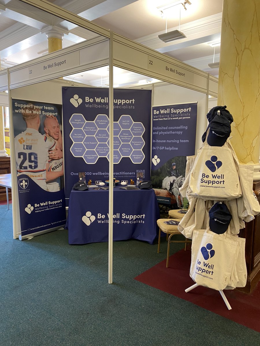 All set up at <a href="/mhwshow/">Mental Health & Wellbeing Show</a> <a href="/CityHallCardiff/">City Hall Cardiff</a> ready to talk about all things wellbeing and the solutions we provide, plus we have our nurse here ready to check your blood pressure and cholesterol 🩺
Room J, Stand 22 - come find us! #MHWShow