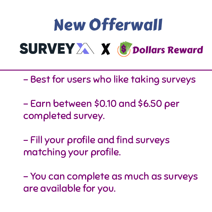 DollarsReward's tweet photo. New OfferWall!

#surveyxa #surveywall has been integrated at #dollarsreward

Best for survey takers, they have surveys ranging from $0.10 to upto $6.50, just tell a little bit about yourself and get surveys matching your profile. Complete available surveys and get rewarded. You can complete as much as surveys are available for you.

https://t.co/aXfmZ37NF0

Good at taking surveys? Must give them a try.

#surveys #paidsurveys #gptsites #surveysites #earnfromsurvey #giveaways #surveysfromhome #workfromhomee #workfromanywhere #workfromhomeopportunity #EarnFromHomee #rewardsites #rewardsforcash #giftcard #giftcardrewards #paypalrewards #rewards #opinion #opinionpays #poll #pollpays #dailysurvey #survey #offerwalls