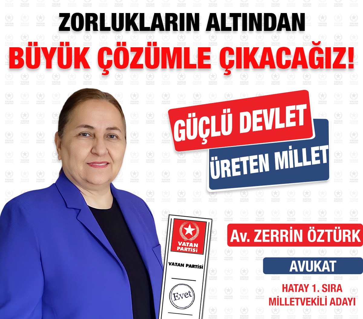 ZORLUKLARIN ALTINDAN BÜYÜK ÇÖZÜMLE ÇIKACAĞIZ!

GÜÇLÜ DEVLET ÜRETEN MİLLET