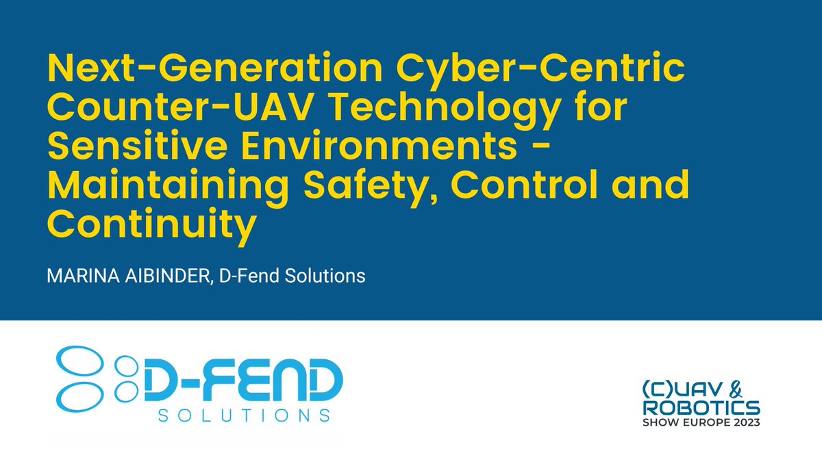 CUAV_Show_EU's tweet photo. 🚀@DFendSolutions is back with us! Except for the demonstration at the demo flight zone, Mrs Marina Aibinder will join us at the conference with the presentation on #CUAV #technology.
🗓 May 24-26, 2023, Čakovec, Croatia
✅ Register today: https://t.co/oiQHd9NmW5

#drones https://t.co/nOnB4fsyeu