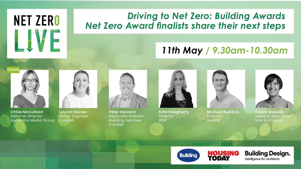 Join #NetZero #BuildingAwards finalists, Lauren Davies and Peter Hazzard of @Cundall_Global, Kate Dougherty @WSP_UK, Michael Ruddick @reds10ltd and Claire Wakelin @HLMArchitects as they share their next steps in half an hour. Register FREE now: workcast.com/register?cpak=… #NZL2023