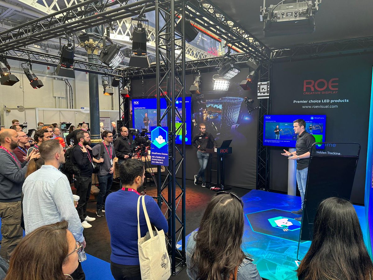Ghostframecom's tweet photo. It's great to see so many enthusiastic visitors that came to the #GhostFrame demos at the @mediaprodshow #mpts2023! Will we see you at our stand B50 today? https://t.co/HmMe9V3WMU