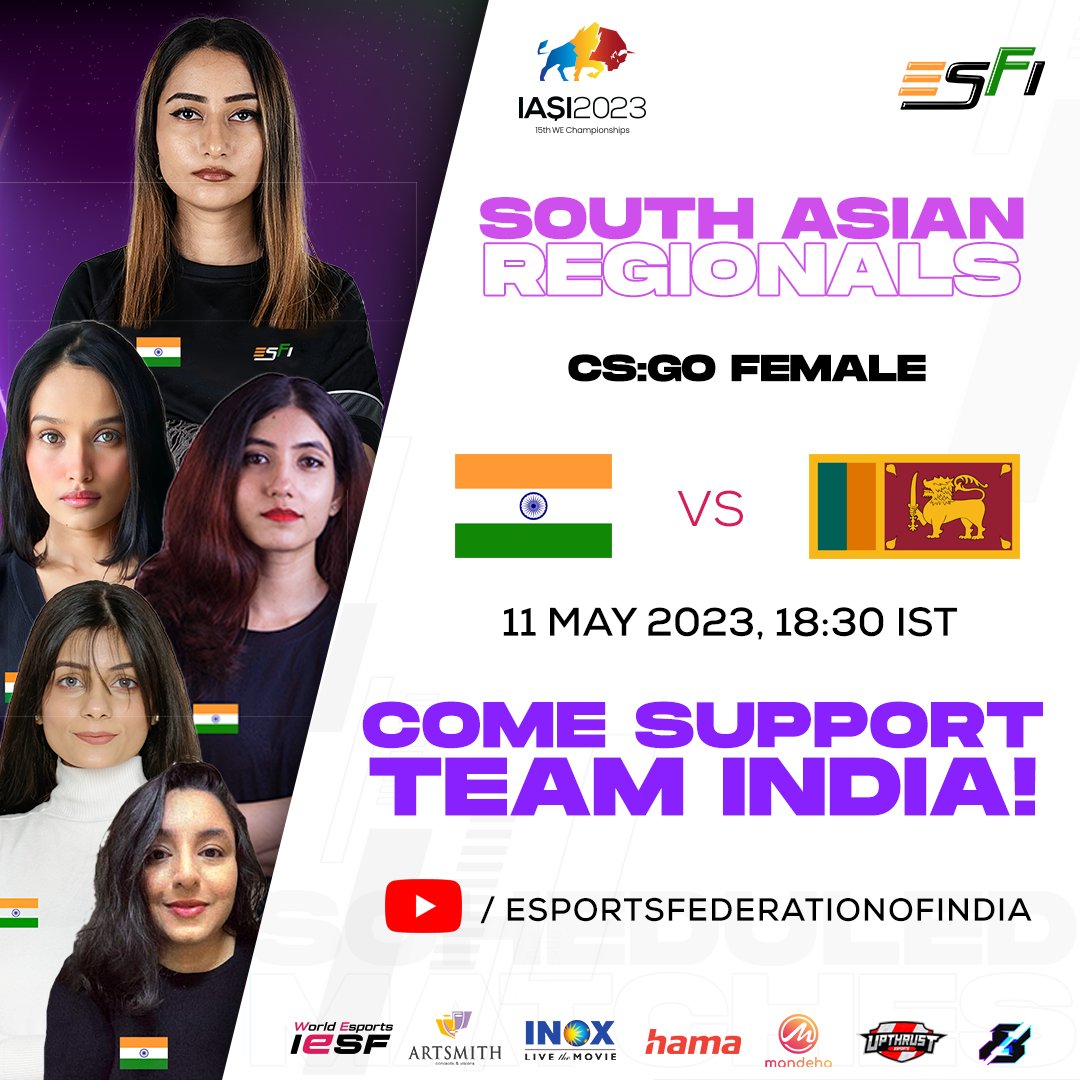 esfindia's tweet photo. Block your time, Come &amp; Cheer for our girls as they take on Sri Lanka
https://t.co/tjJzsBHneV

#csgo #female #esports #indianesports #teamindia

@sway4real @stormyisv @WTFCOCO___ @xyaalive @CrackShotPlays @ianuragthakur @KirenRijiju @PTUshaOfficial @WeAreTeamIndia @IndiaSports https://t.co/AOGXOGO2E5