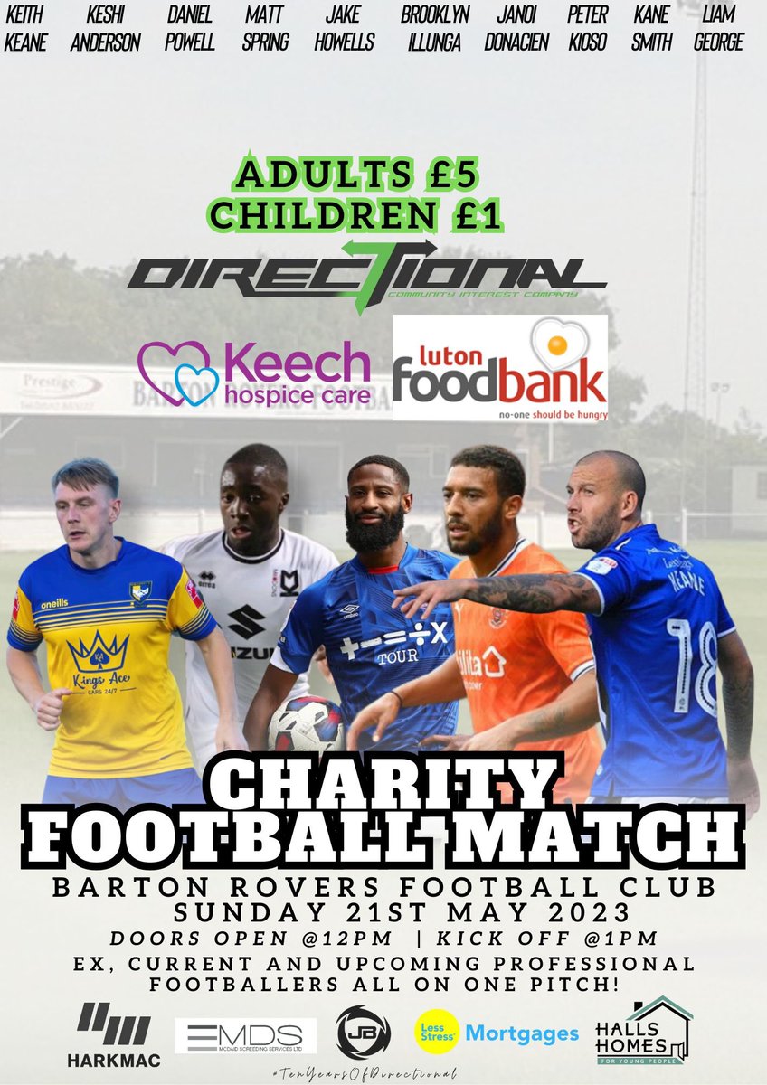 On Sunday 21st May we have a showcase of footballing talent for our Charity game. Current pros, ex pros, future pros and semi pros all on 1 pitch 🤩 all to raise money for 2 fantastic charities. Spread the word on a day suitable for the whole family ⚽️