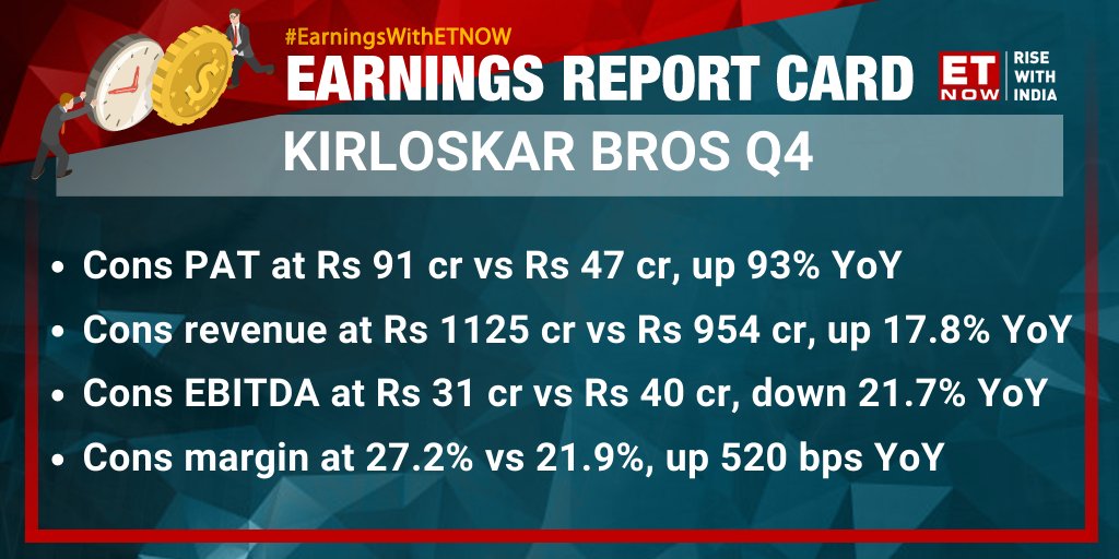 ET NOW on Twitter "Earnings With ET NOW Kirloskar Bros reports its